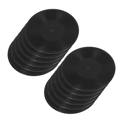 12 Pcs Mini Vinyl Records Black Plastic Music Accessories Dollhouse Decorative Fake Record Models Miniatures For Holiday Diy