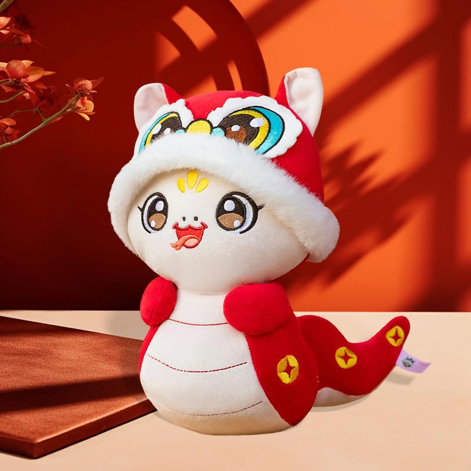 

Chinese New Year Snake Plush Toy Cute Comfortable Party Favors 20cm Height Stuffed Animal Plush Doll for Holiday Gift Dorm Home