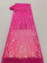 African Sequins Net Lace Fabric 2026 High Quality Swiss Voile Embroidery Tulle Laces 2.5 Yards For Sewing Party Dresses