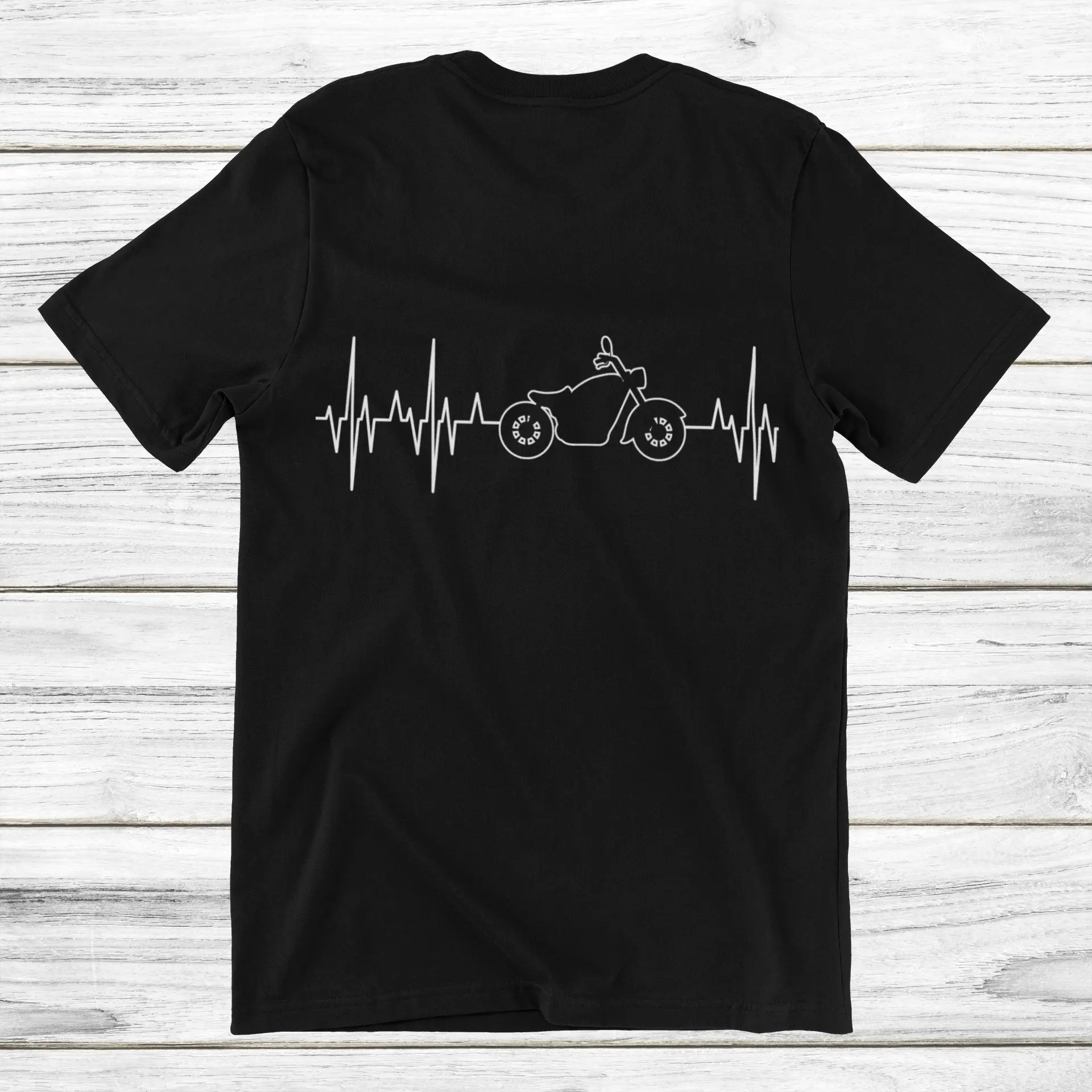 

Motorcycle T Shirt Heartbeat Biker Ekg Retro