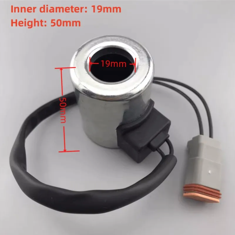 Zoomlion Excavator Parts XE80/135/150/200/215/230 Pilot Safety Lock Solenoid Valve Coil Inner Diameter19mm Height50mm
