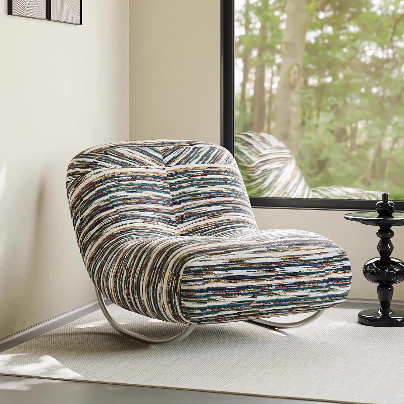 

Caterpillar sofa balcony leisure single chair living room Internet celebrity wrought iron retro rocking chair lazy sofa