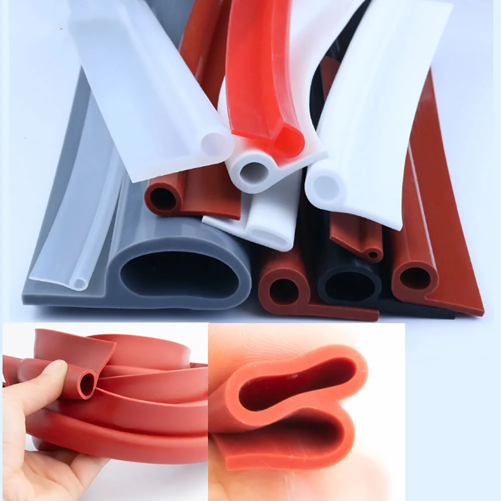 Silicone Sealing Strip High Temperature Oven Steam Door Window P Shape Weatherstrip Multiple Color Size 9 Type Foamed Rubber Bar