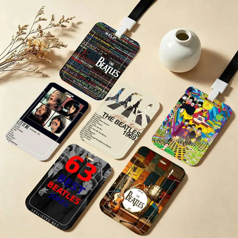 Band The B-Beatles Abbey Road  ID Card Holder Neck Strap Pendant Door Badge Holder Lanyards Keychain Work Credential Case Gift