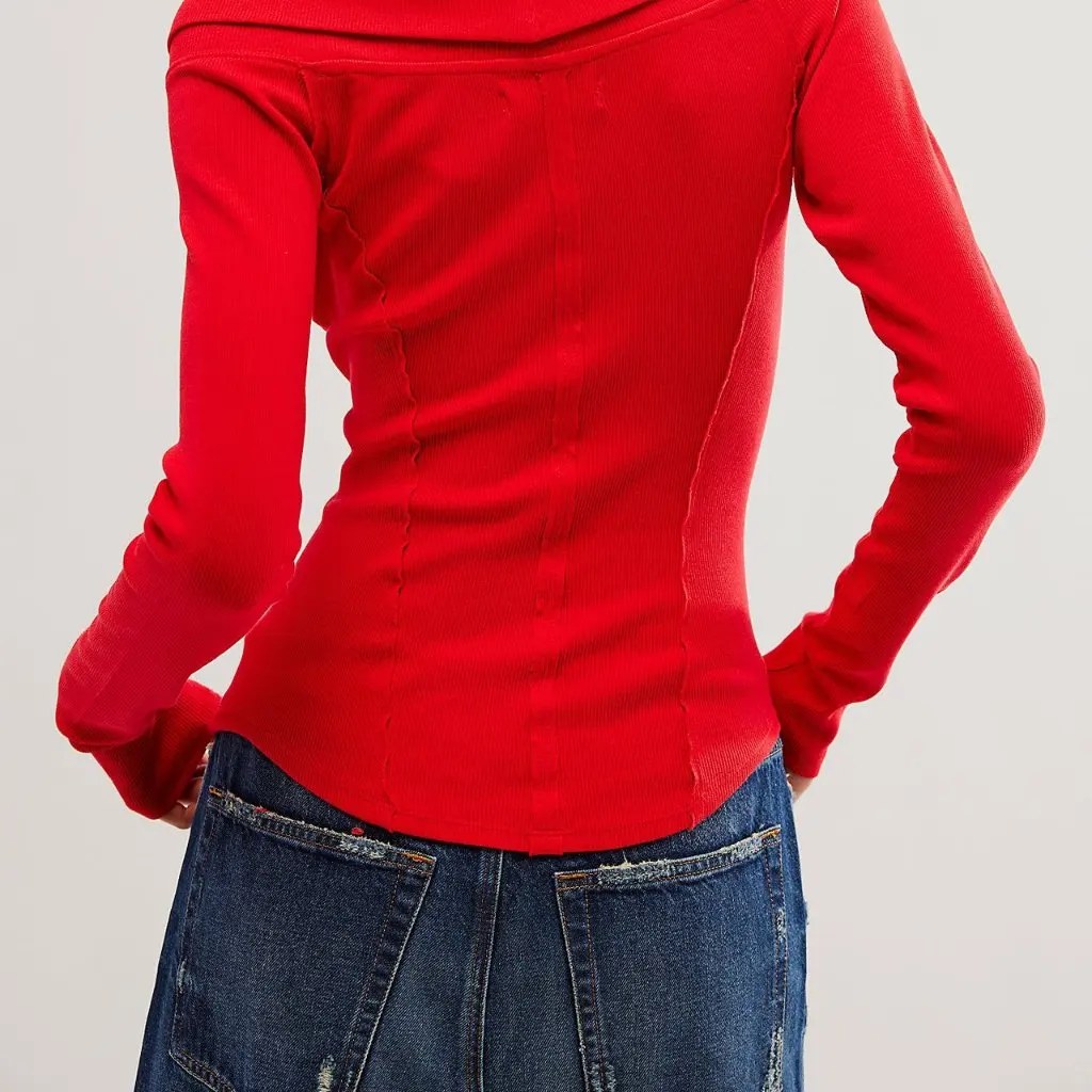 

Women's Off-the-Shoulder Cardigan Long Sleeve Zipper Solid Color Casual Top European American Style Autumn New