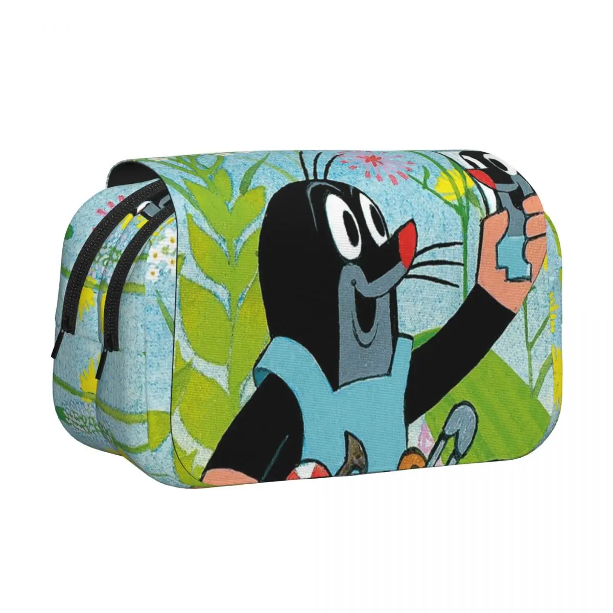 Mole Happy Krtek Pencil Case Pen Holder Hard Shell Leather Large Storage Pen Box Pencil Bag for Boys Girls Gifts