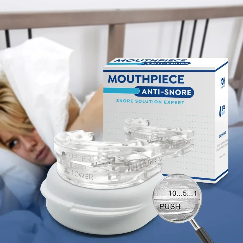 Anti-Schnarch-B Bruxismus-Mundschutz verbessert die Schlafqualität, Anti-Schnarch- und Apnoe-Schnarchgerät, Mundschutz mit Aufbewahrungsbox – Detail 6