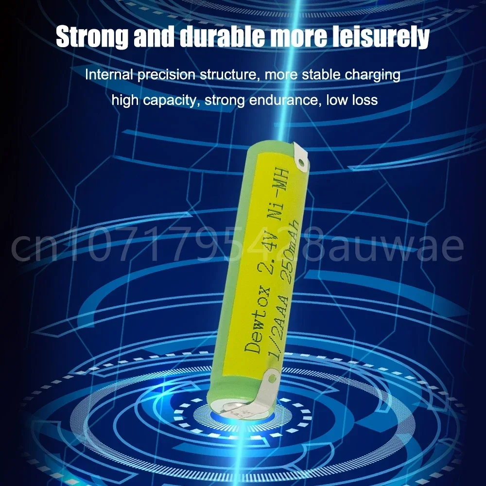 2.4 فولت 1/2AAA 1/2 AAA 250 مللي أمبير Ni-Mh خلية بطارية قابلة للشحن مع علامات لحام لفرشاة الأسنان ماكينة الحلاقة الكهربائية