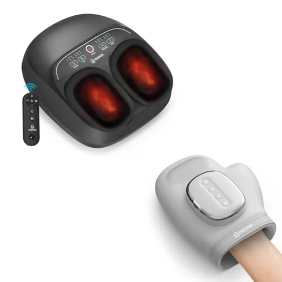 Cordless Hand Massager for Foot Relief Soft Silicone Material Neutral Gray Color Portable and Rechargeable with Multiple Vibrat