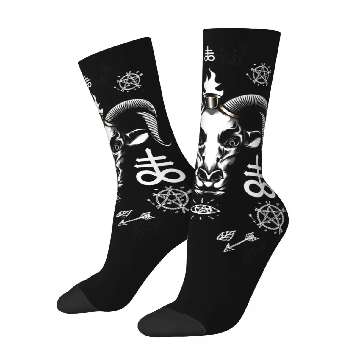 Meias antiderrapantes personalizadas para homens, Leviathan Cross, meias Satan 666, macio respirável, meias coreanas, esportes ao ar livre, primavera