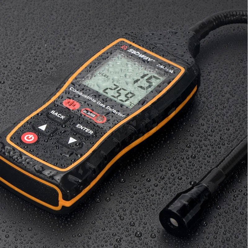 SNDWAY Combustible Gas Detector SW-733A Propane CO Hexane Methane Leak Indicator Port Natural Gas Analyzer 0-100%LEL With Alarm