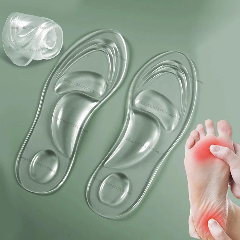 Silicon Orthopedic insoles for Shoes Women Flat Foot Arch Support Shoe Pad Shock Absorption Plantar Fasciitis Pain Relief Insole