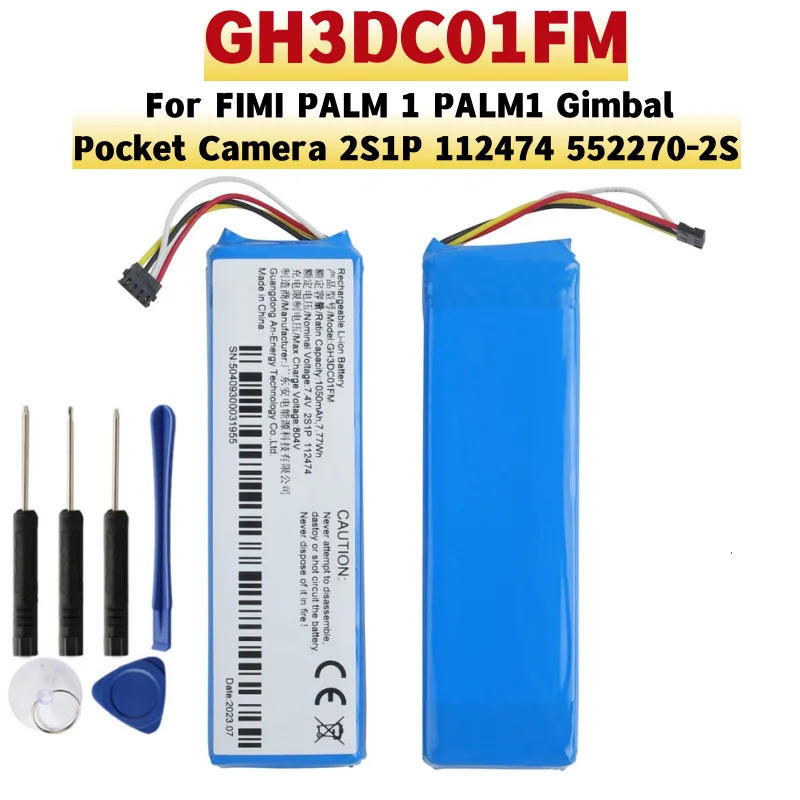 GH3DC01FM 1050mAh Polymer Li-Ion Battery For FIMI PALM 1 PALM1 Gimbal Pocket Camera 2S1P 112474 552270-2S