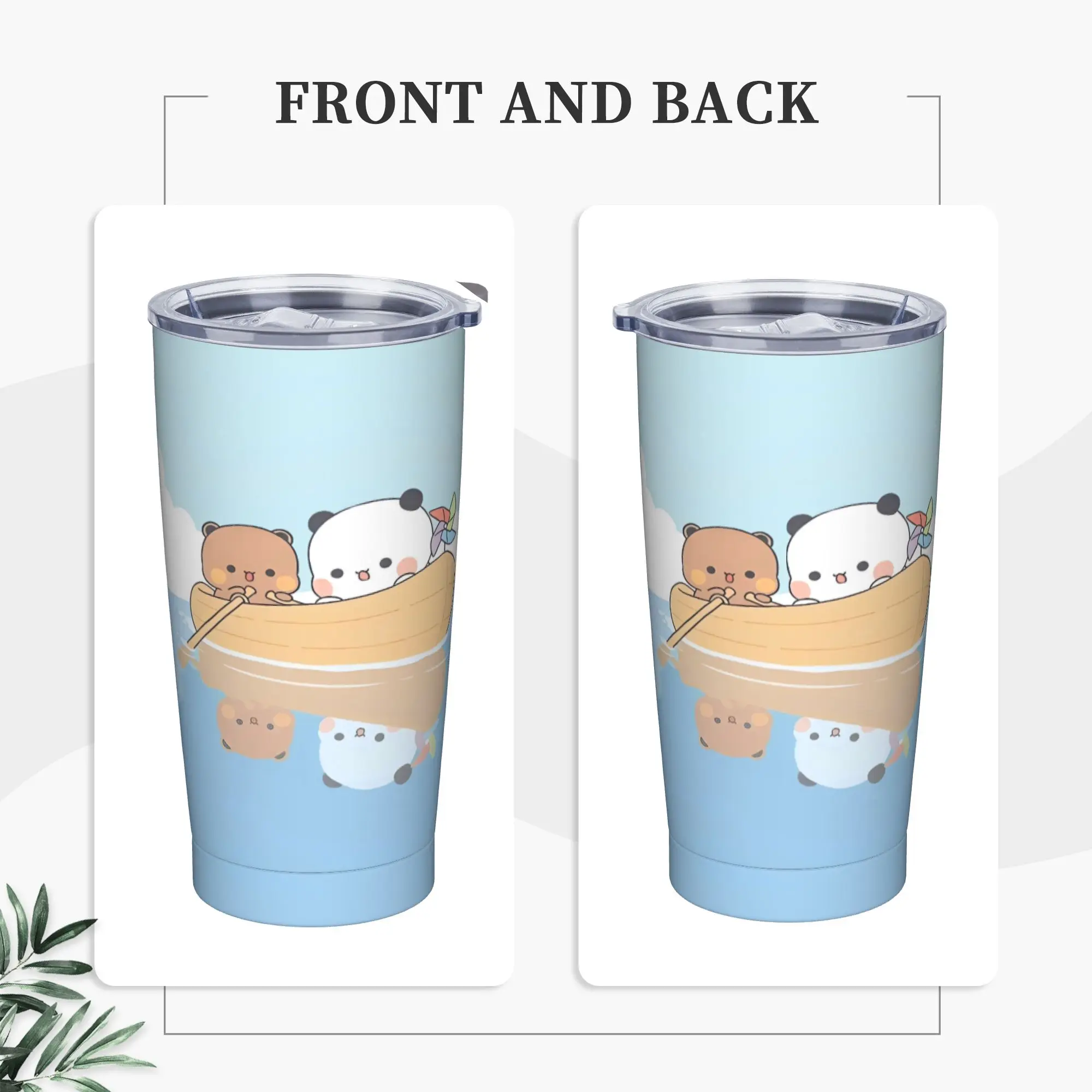 Stainless Steel Tumbler Bubu Dudu Rowing a boat Coffee Mug  Insulated Cold and Hot Mugs Cup Driving Graphic Water Bottle
