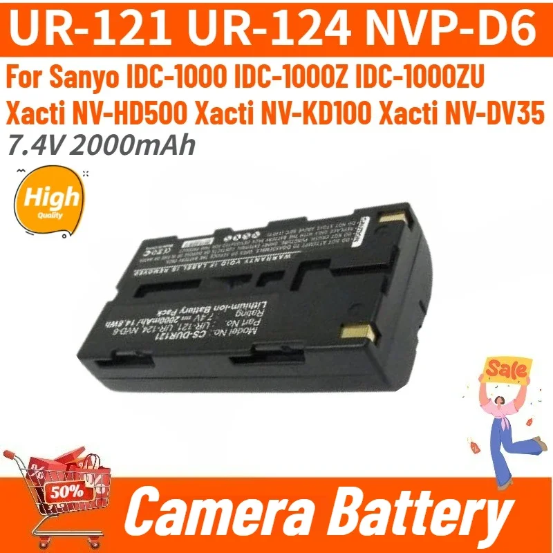 

Высококачественный аккумулятор для камеры UR-121 UR-124 NVP-D6 7.4V 2000mAh для Sanyo Xacti NV-HD500 NV-KD100 iDshot IDC-1000 IDC-1000ZU