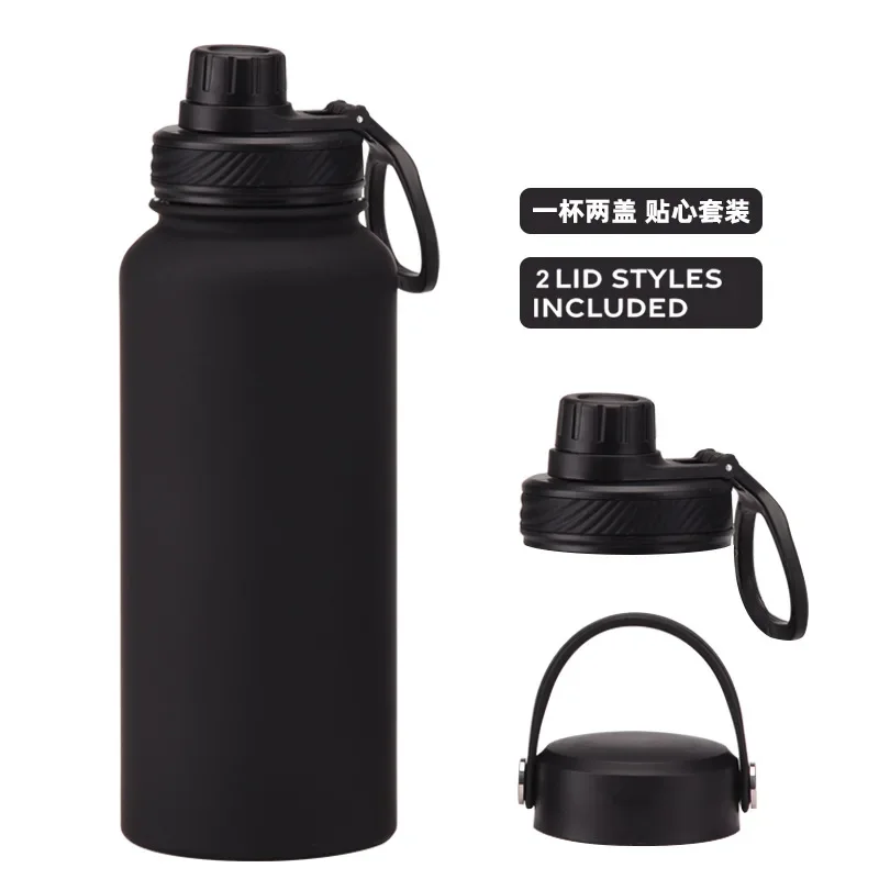 

1L Stainless Steel Thermal Bottle Adouble Cover Large Capacity Water Cup Portable Outdoors Climbing Flasks Sports Drink Kettle