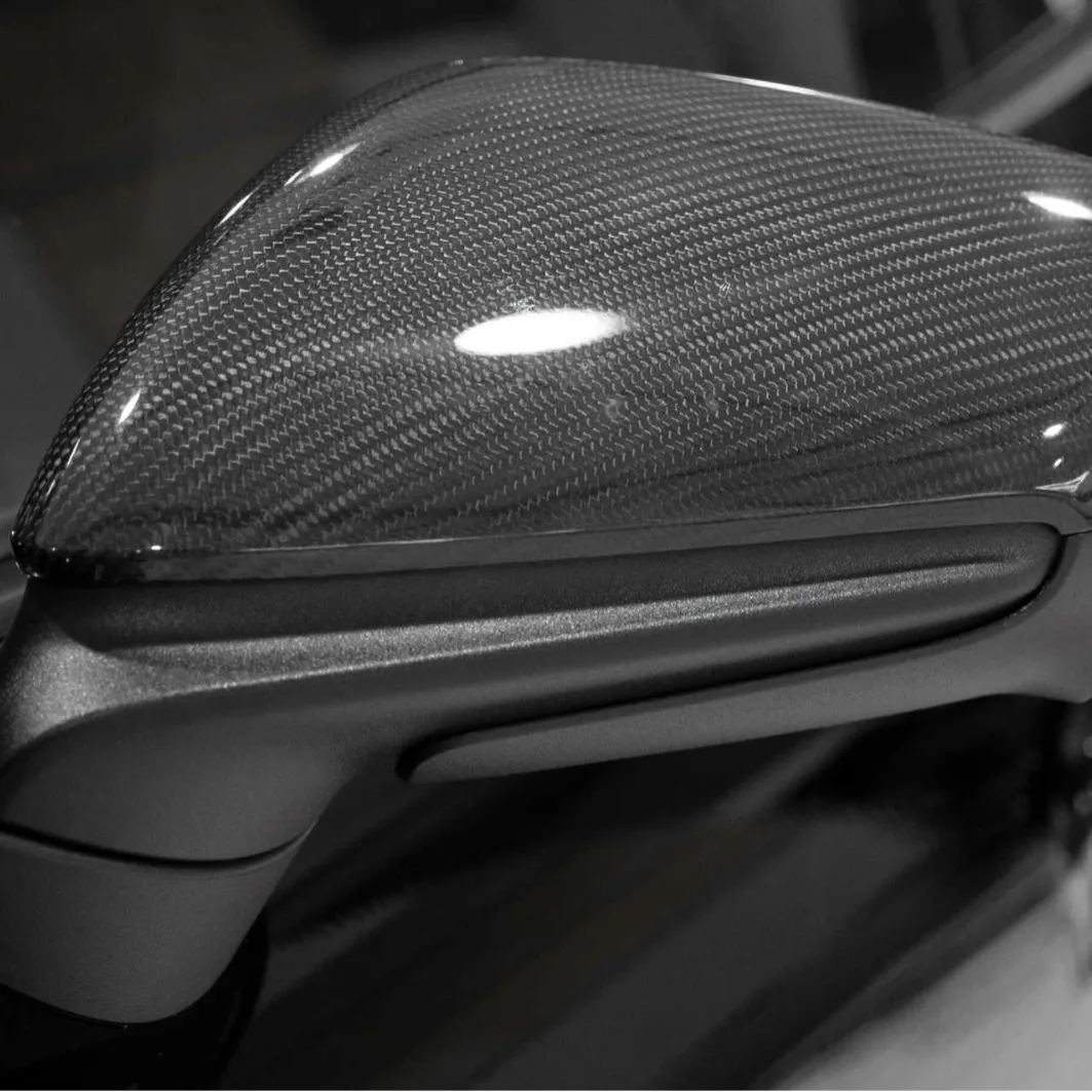 For 19-UP Porsche 911 992 Dry Carbon Replacement Carbon Fiber Mirror Housing, Right Rudder