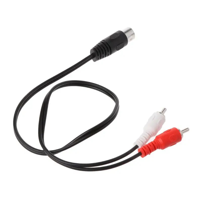 0.5M/1.5M 5 Pin Din Male to 2 RCA Male Video Adapter Cable Wire Cord Conne