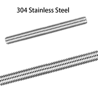M2 M2.5 M3 M4 M5 M6 M8 M10 M12 M14 M16 M18 M20*250 304 Stainless Steel Bar Rod Metric Thread Shaft Stud Screw Threaded Rod Bolt