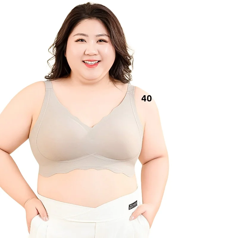 KUCLUT Plus Size Full Coverage Bra Wireless Minimizer Seamless Bra for Women Large Cup Support Comfortable Non Padded Underwear