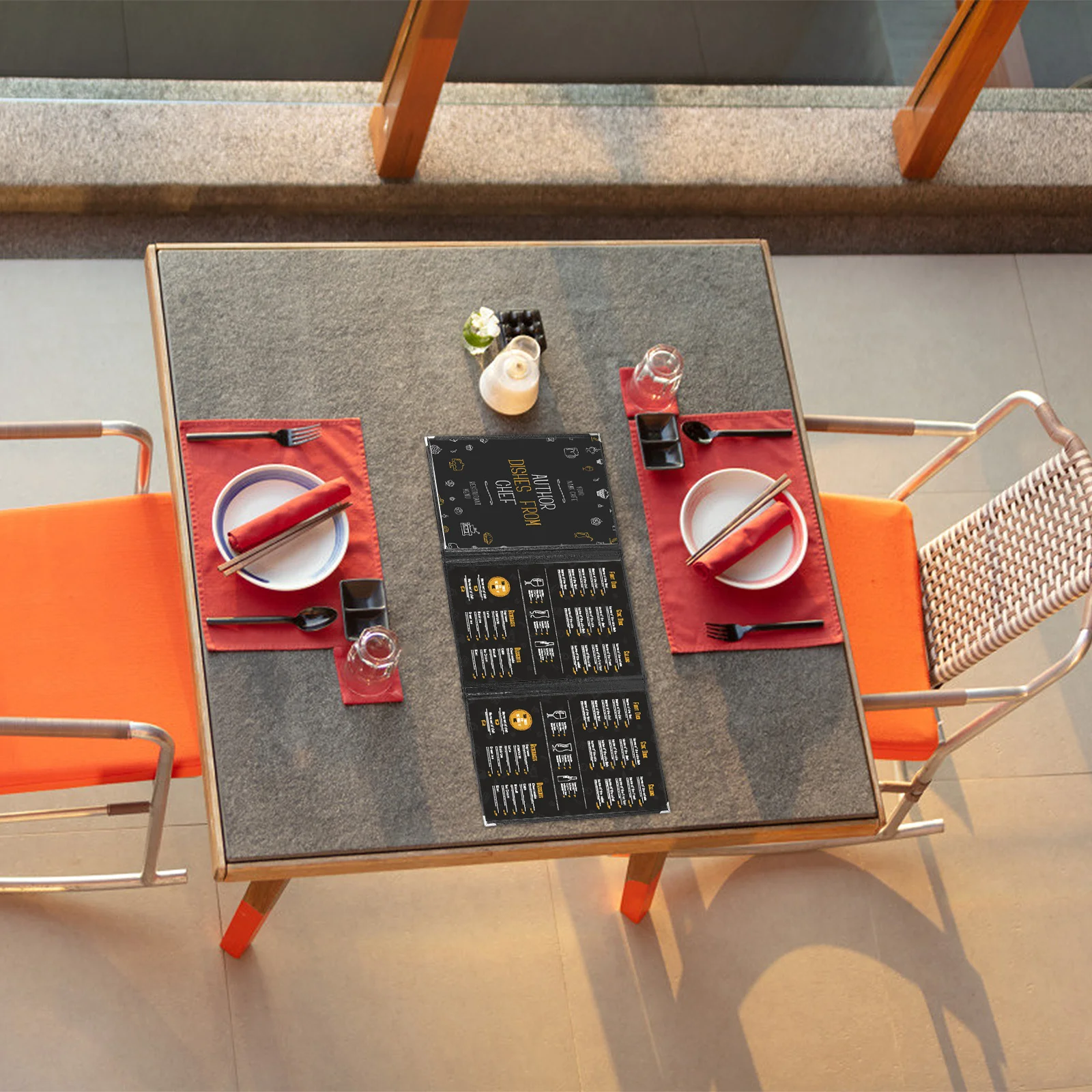 2pcs Menu Cover Clear Pvc Binder Cover For Restaurant Coffee Shop Kitchen Loose Leaf Ring Folder Portable Rounded Corner