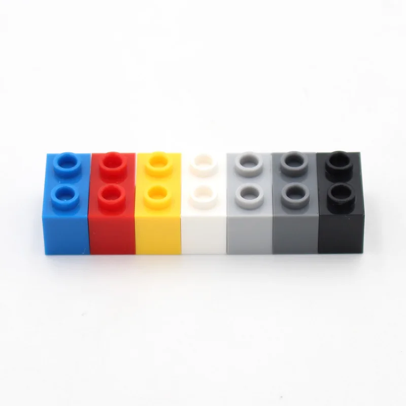 120pcs 기술 32064 벽돌 1x2 축 구멍 두꺼운 모델 빌딩 블록 호환 액세서리 부품 기계 과학