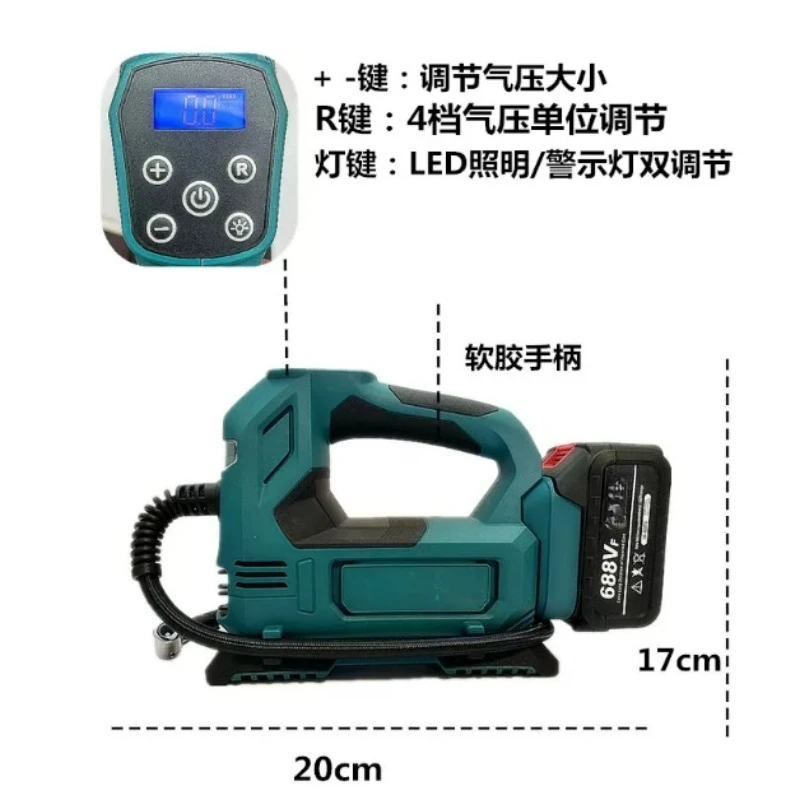 Car Inflatable Lithium Battery Pump Portable Car Air Pump Car Tire Outdoor Electric Pump High Pressure Injection