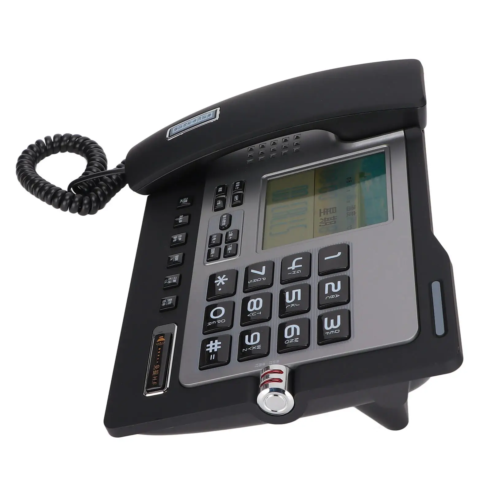 LCD Display Corded Landline Phone with Caller ID, Hands-Free, Mute Function & Voice Prompt - Wired Telephone