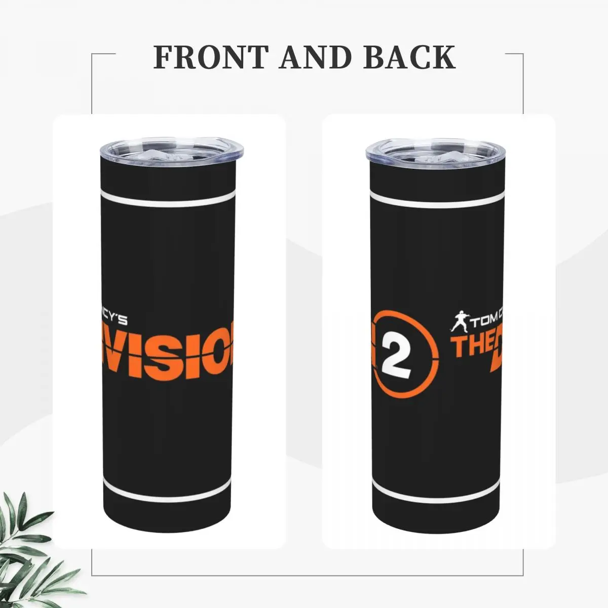 Tom Clancy's The Division 2 (15) Stainless Steel Tumbler Vacuum Insulated Mugs Thermal Cold Cups Straws With Lid 20oz