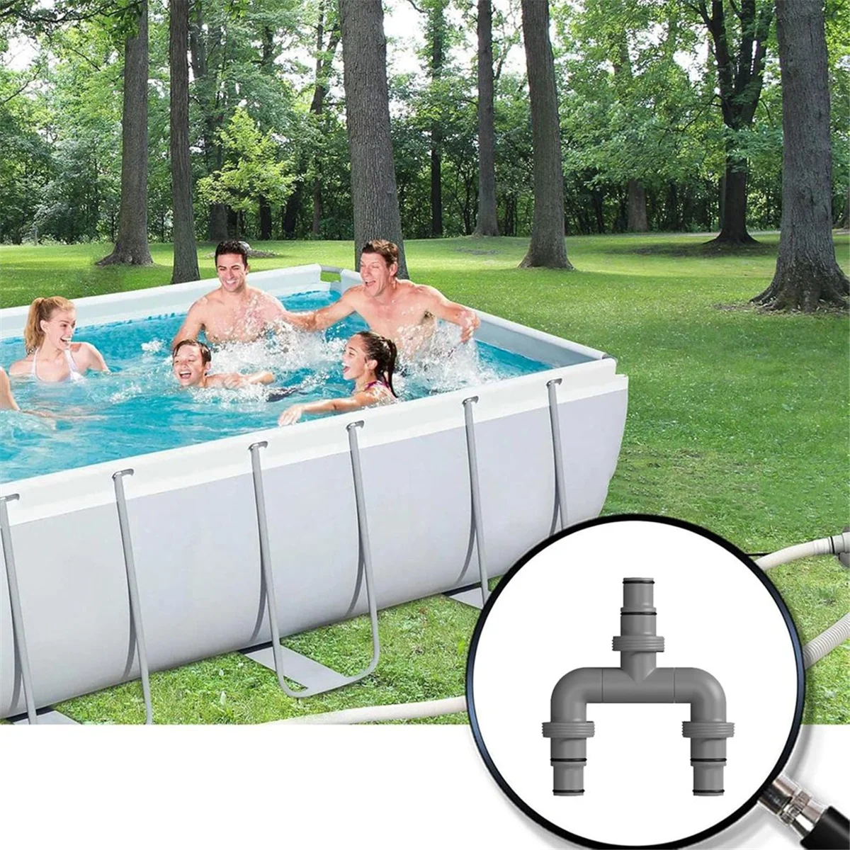 Connettore per tubo flessibile per piscina UNCL Connettore per tubo flessibile per piscina con giunto a tre vie da 1,5 pollici