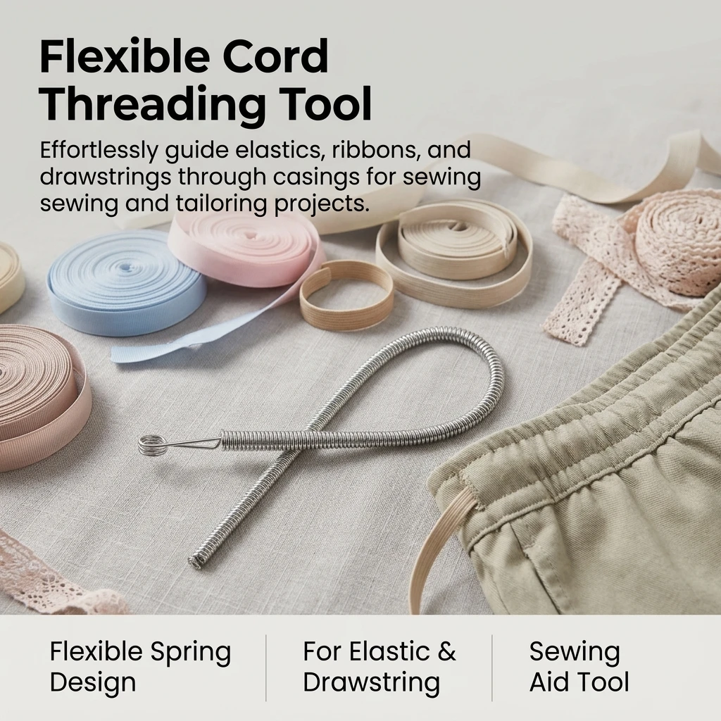 Drawstring Threader Alloy Steel Elastic Band Loop Turner Hook Tool for Clothing Curtains Sewing Kit Durable and Flexible