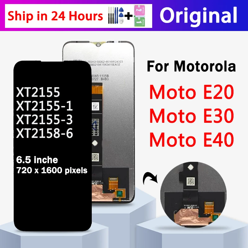 

6.5" Original Display For Motorola Moto E20 XT2155-1-3 E30 XT2158-6 E40 LCD Touch Screen Digitizer Assembly With Frame