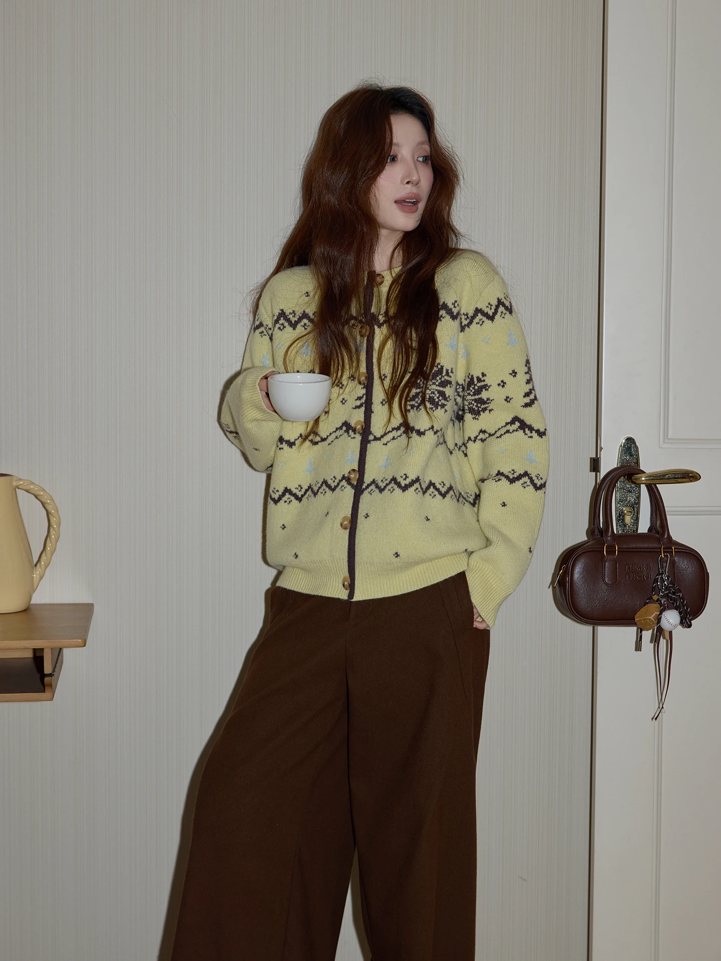 

Yellow Knitted Thiened Winter Sweater Women's Loose Fit Open Cardigan Lazy Sle High End Feeling Outerwear Top by ChaCha Home