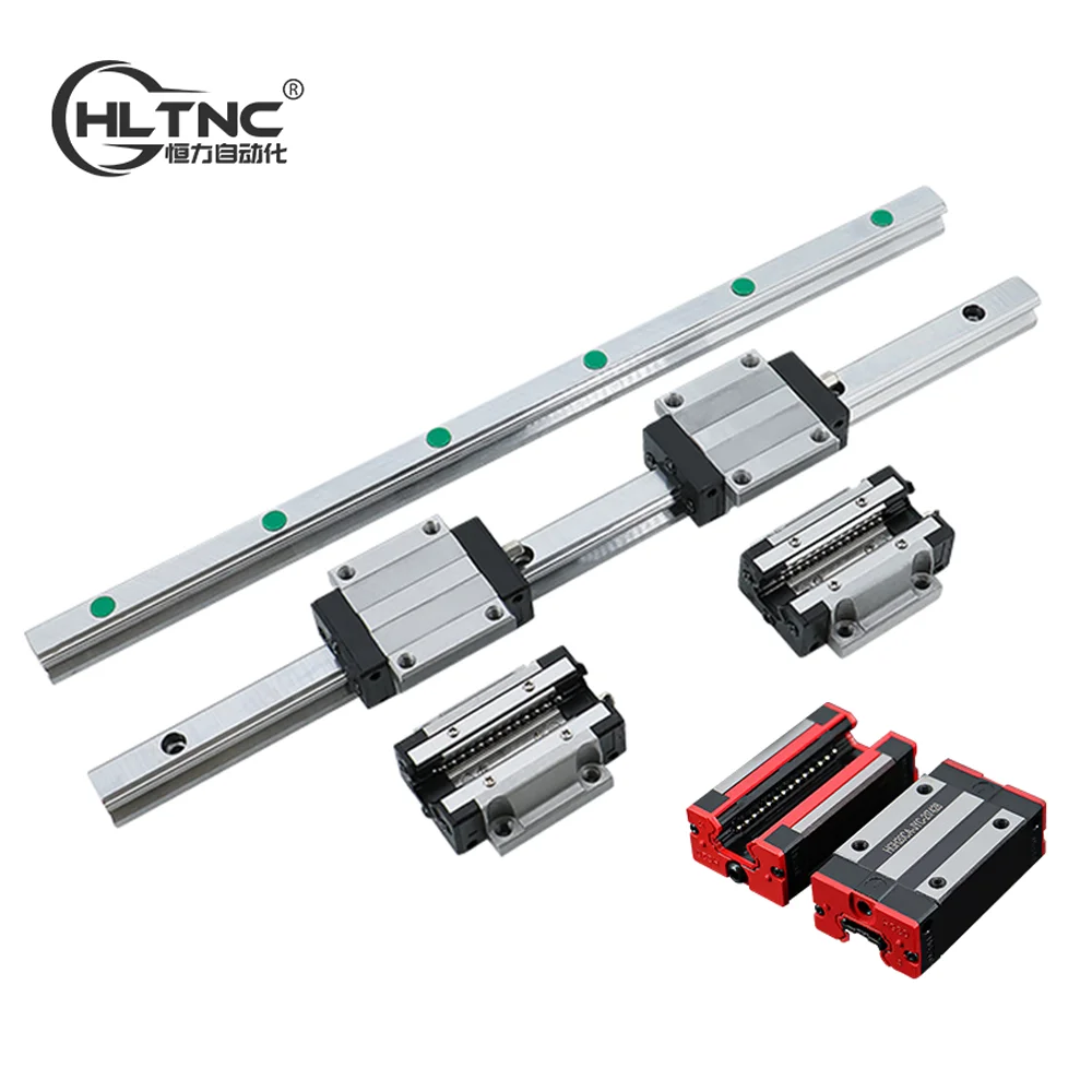 HLTNC HGR20 HGR15 HGR25 Square Linear Guide Rail 2pc+4pcs HGH20CA/HGW20CC HGH15CA Flang Slide Block Carriages For CNC Router