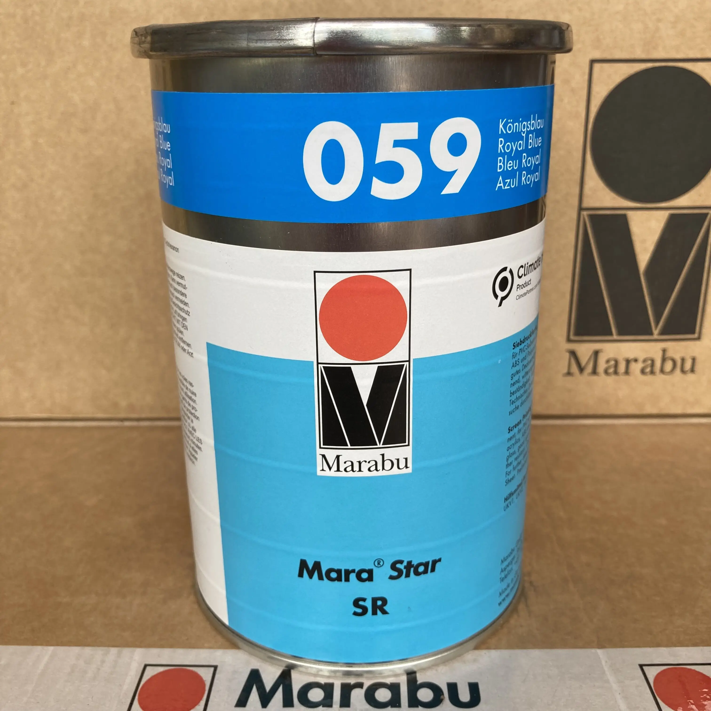 Marabu Original German Mara Ink SR059 Blue Alcohol-Resistant Premium Screen and Pad Printing Ink for Plastics