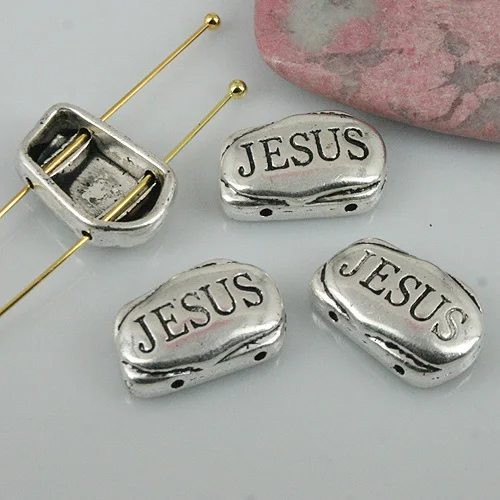 10pcs 19*9mm tibetan silver color JESUS religious cover findings EF0442