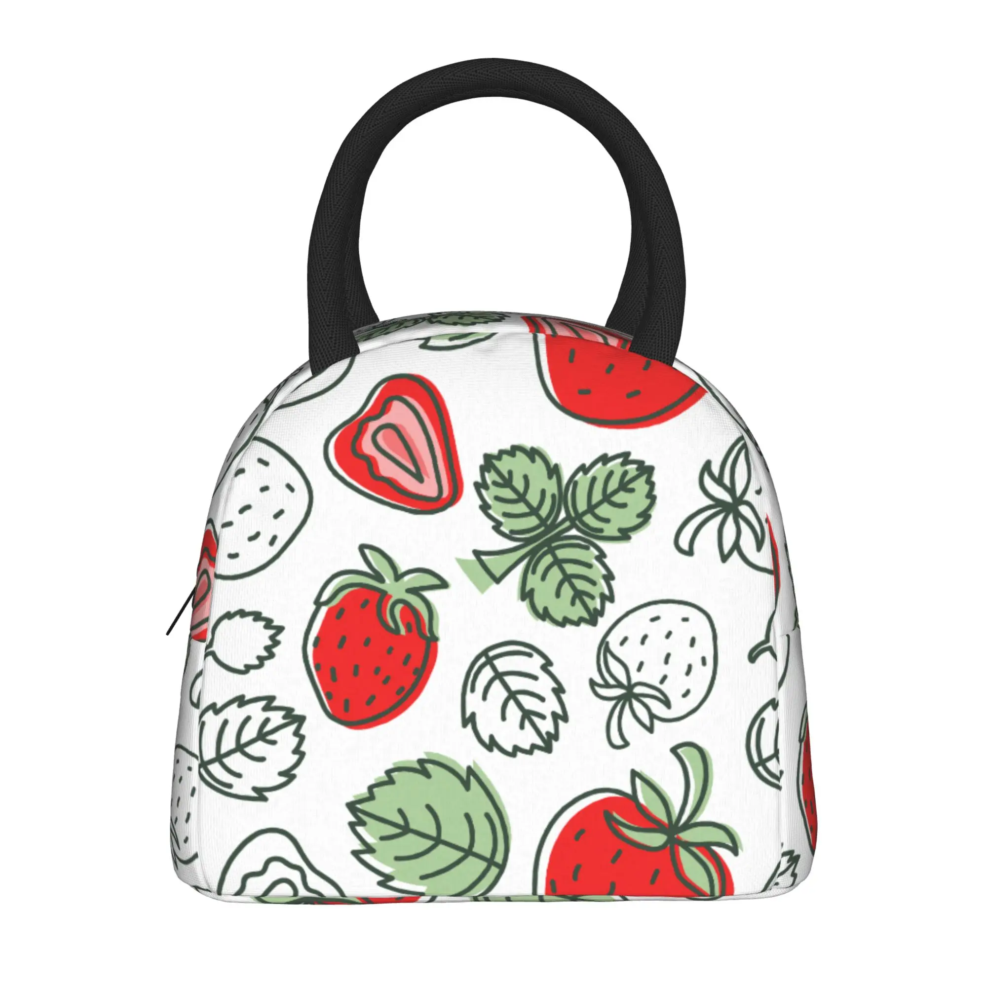 Strawberry  Insulated Lunch Bags Thermal Bag Meal Container Cute Fruit Large Tote Lunch Box Bento Pouch School  Picnic