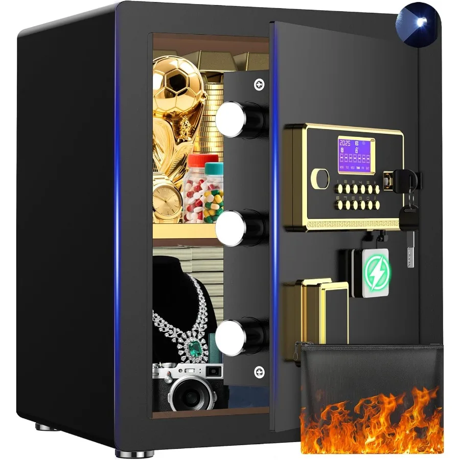 

Безопасный замок с цифровой клавиатурой и встроенной системой сигнализации для хранения ювелирных изделий и денег с регулируемыми полками, встроенным L