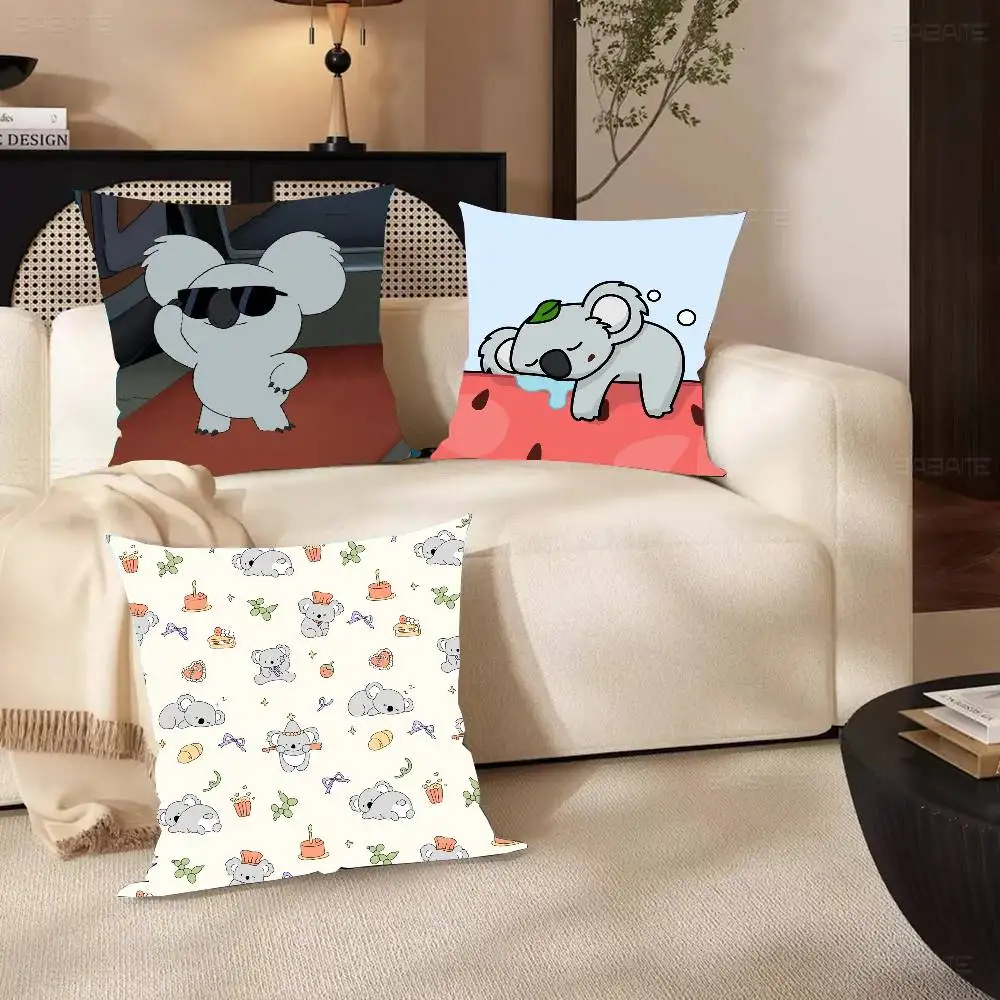 Koala Creative Cartoon Animation Pillow Case Fashion Square Pillowcase Bedroom Sofa Room Ins Decoration Leisure