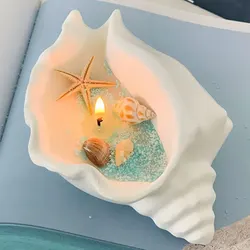 Shell Conch Candle Container Cup Concrete Mold Scallop Shape Storage Plate Plaster Epoxy Resin Mold DIY Home Decoration
