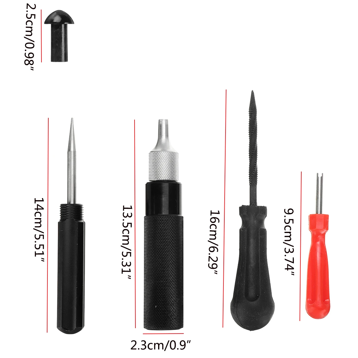 Car Motorcycle Tire Repair Plugger Tools Set Tire Wheel Repair Kit Plug Probe Nozzle Screwdriver Removal Install Tools