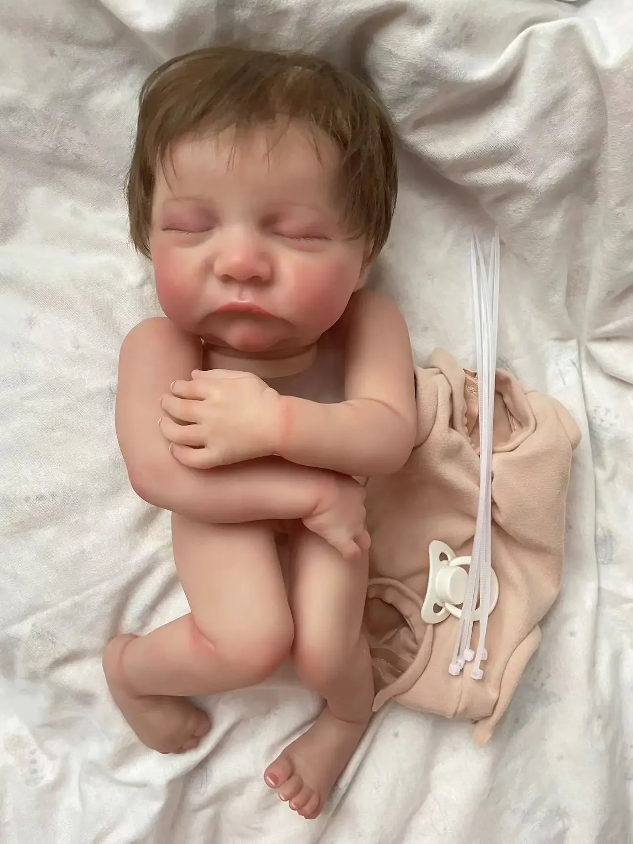 18inch Already Painted Kits Reborn Doll Parts Sleeping Levi Very Lifelike Baby 3D Skin with Visible Veins Kit Bebé Reborn