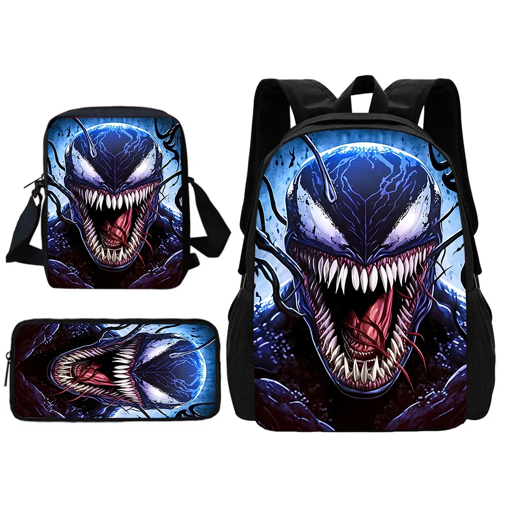 Venom Child School Backpack With Shoulder Bag Pencil Bags School Bags for Boys Girls Best Gift