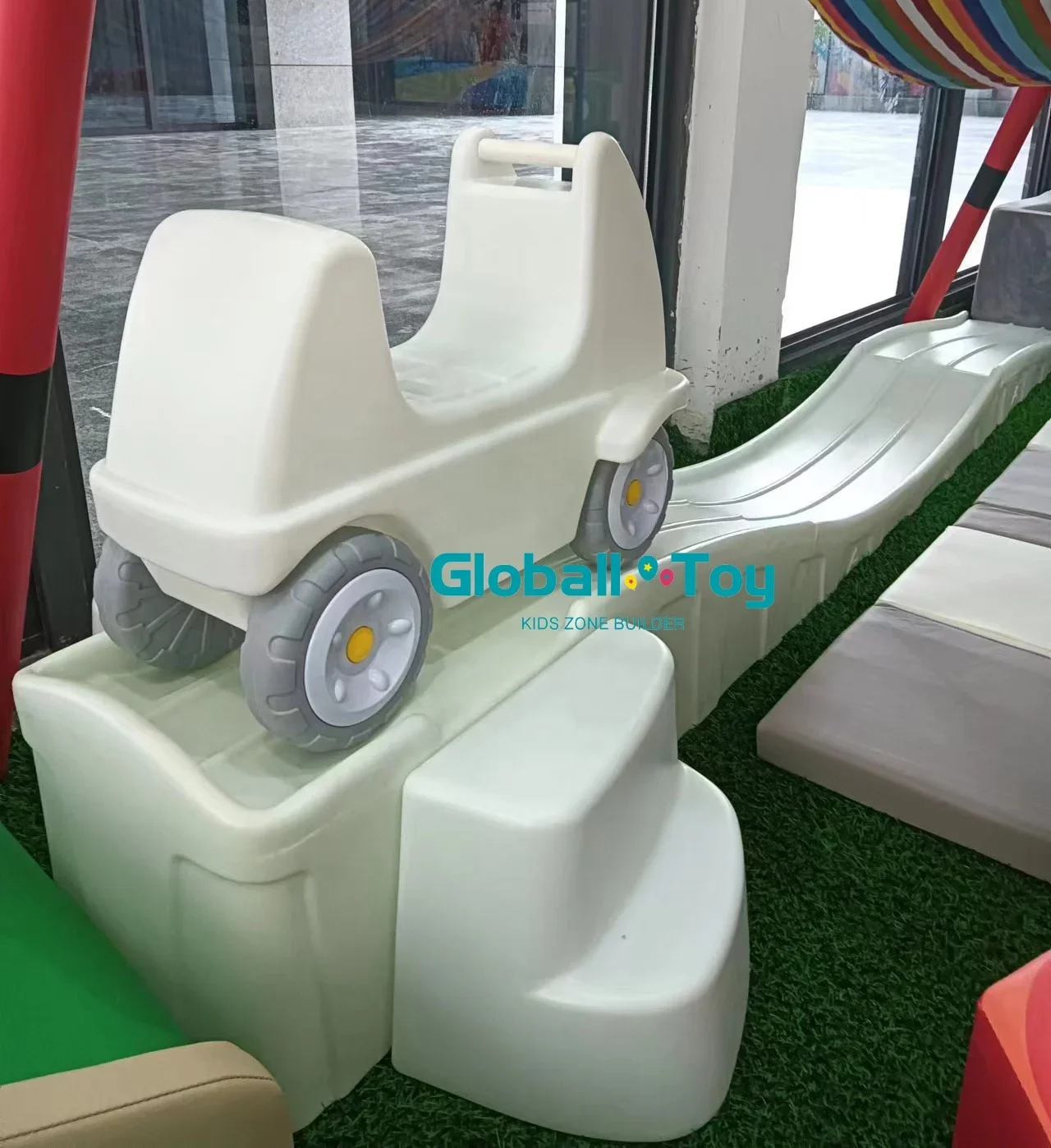 Plastic Car for Kids Three-stage Slide with Toy Car Indoor and Outdoor Roller Coaster Toy Game