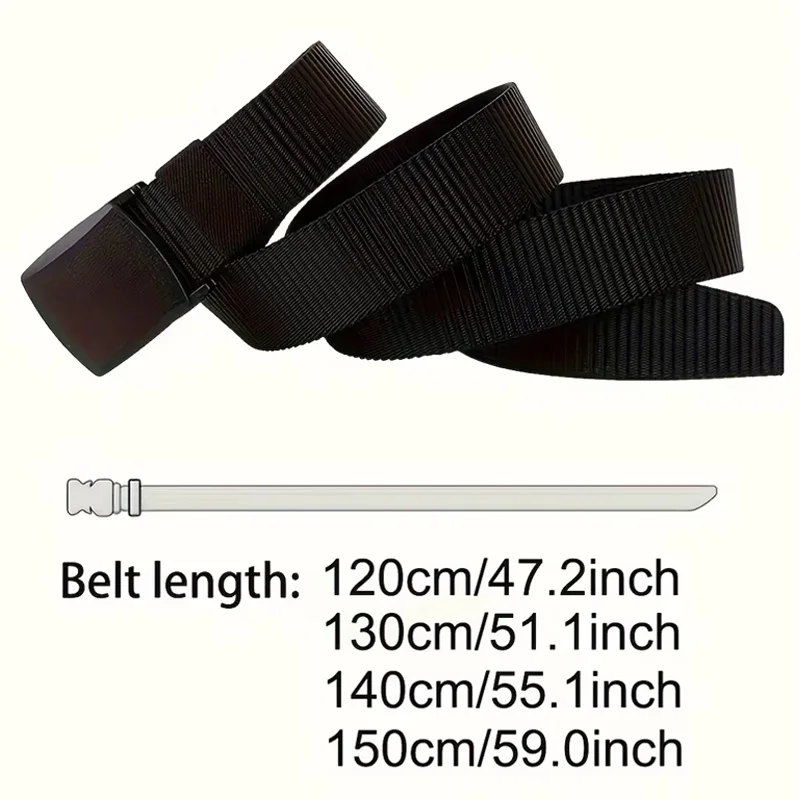 Men's Nylon Braided Belt, Non-Metallic Automatic Buckle, Daily Commute, Outdoor Mountaineering Training Belt