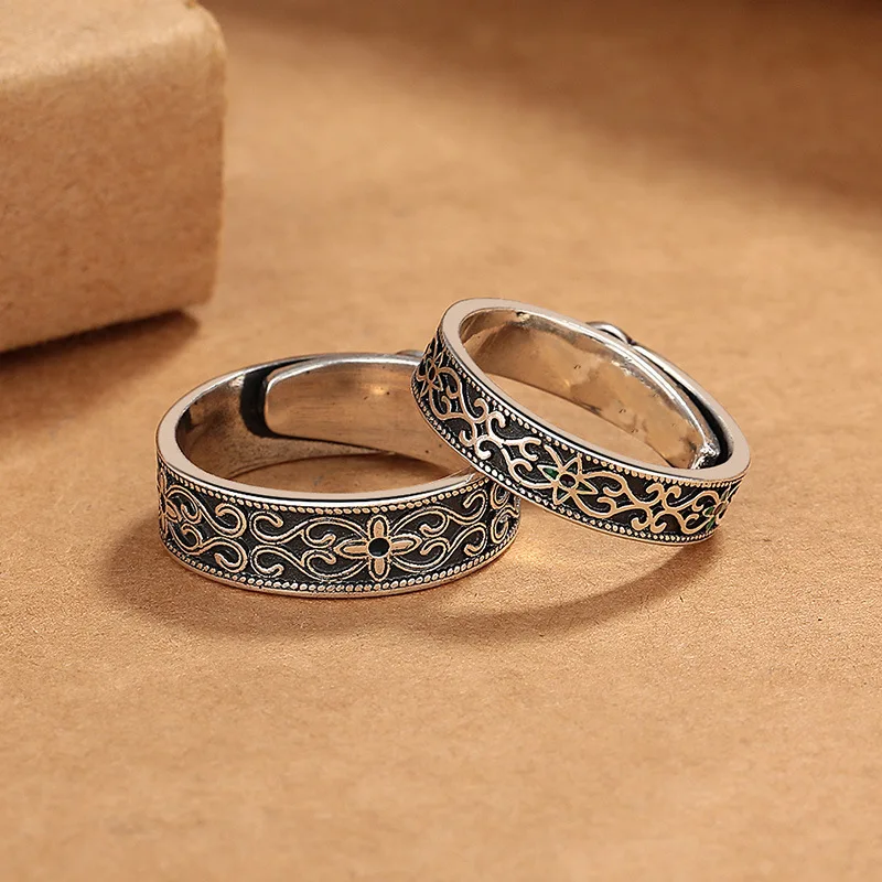 Retro Fashion Enamel Cloud Rings Men's Women's Small Design Sense Aged Process Couple Rings Fashionable Band Rings