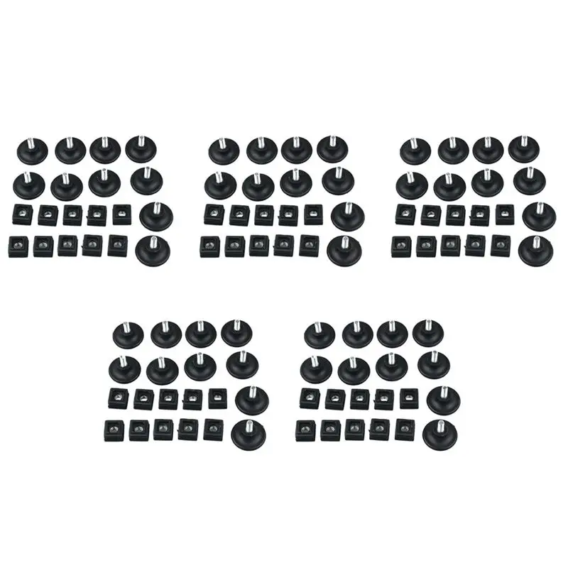 ABKJ-50 Sets 45Mm Base Dia Adjustable Leveling Foot 25Mmx25mm Square Tube Insert Kit