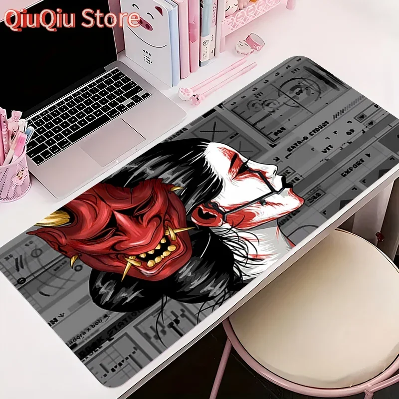 

Коврик для мыши Gamer Противоскользящий аниме Devil Oni Mask Настольный коврик Аксессуары для игрового ПК Коврик для планшета Большой HD коврик для мыши Расширенный коврик для клавиатуры