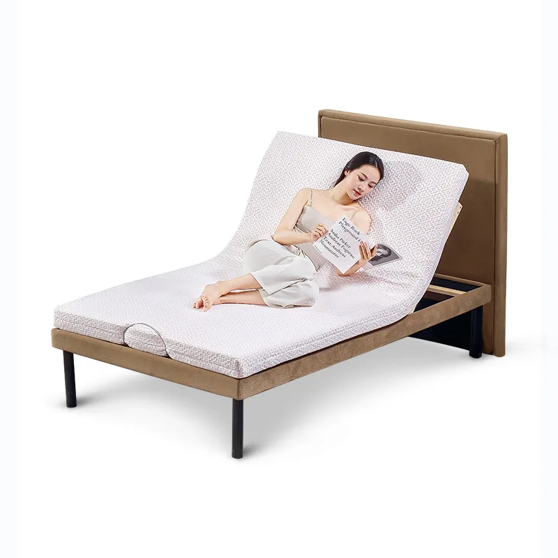 

Multi-functional intelligent single bed electric bed solid wood rib frame can lift single functional bed European style for the