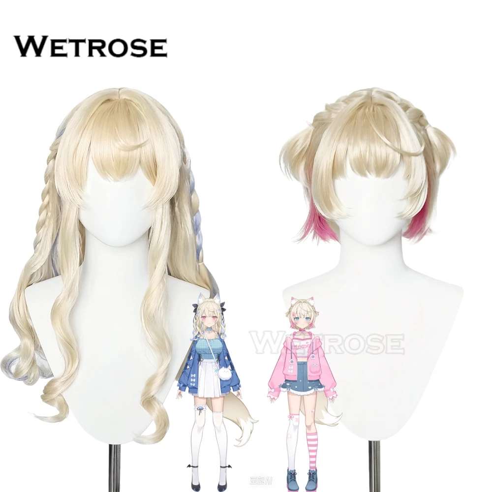 [Wetrose] en Stock Moco Fuwa Mococo Fuwa Abyssgard peluca Cosplay vestido diario Hololive Holo Vtuber EN nuevo traje ropa Casual